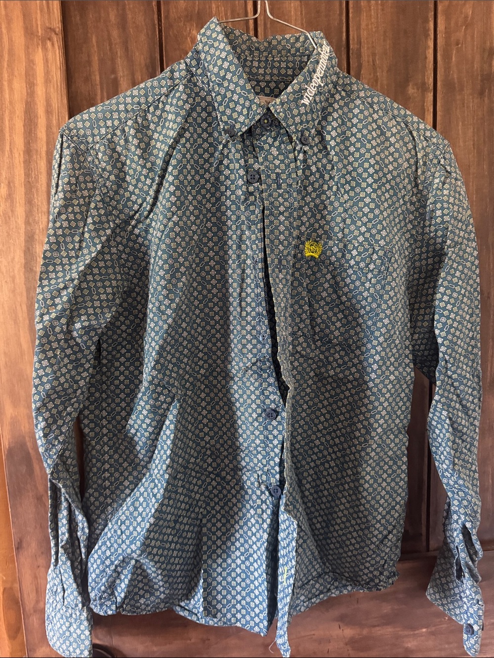Cinch Men's Blue Geometric Button-Down Shirt